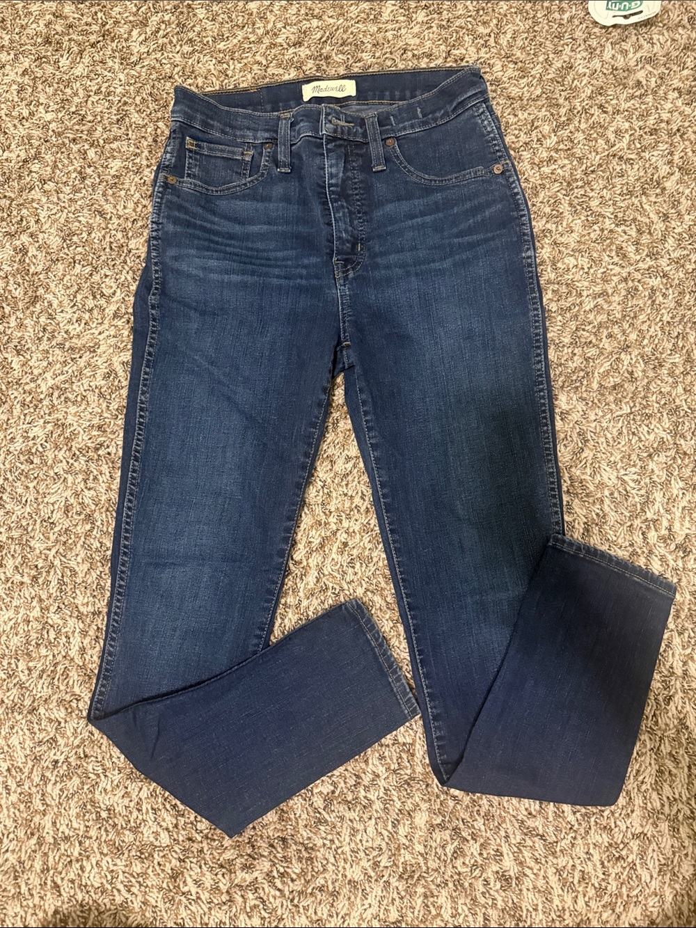 Madewell Skinny Jeans in Dark Blue Wash - 10inch high rise